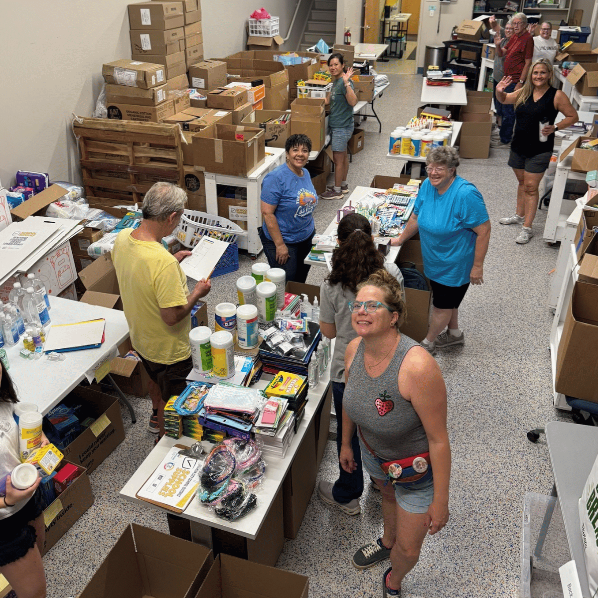 Community members attend a Saturday Sort